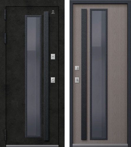 Центурион Т-15-2026 Антрацит муар+Бетон тёмный-Софт ясень грей (терморазрыв со стеклом)